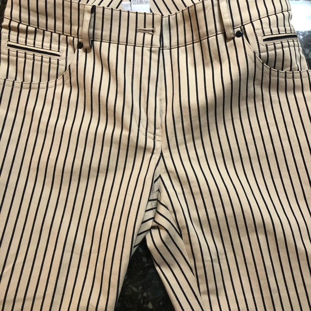 Per se pants size 2 Tan and black stripe very striking! - Picture 1 of 7